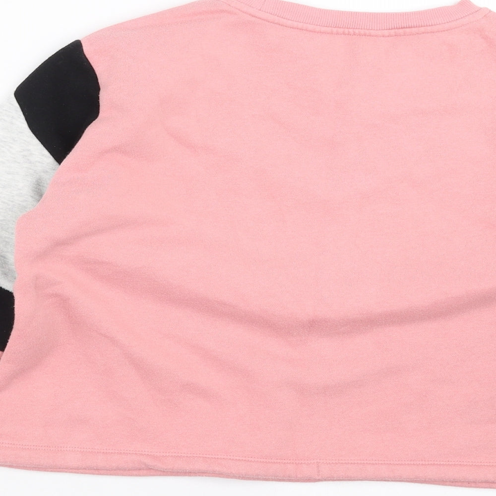 H&M Girls Pink Pullover Sweatshirt Size 12-13 Years - make today a good day