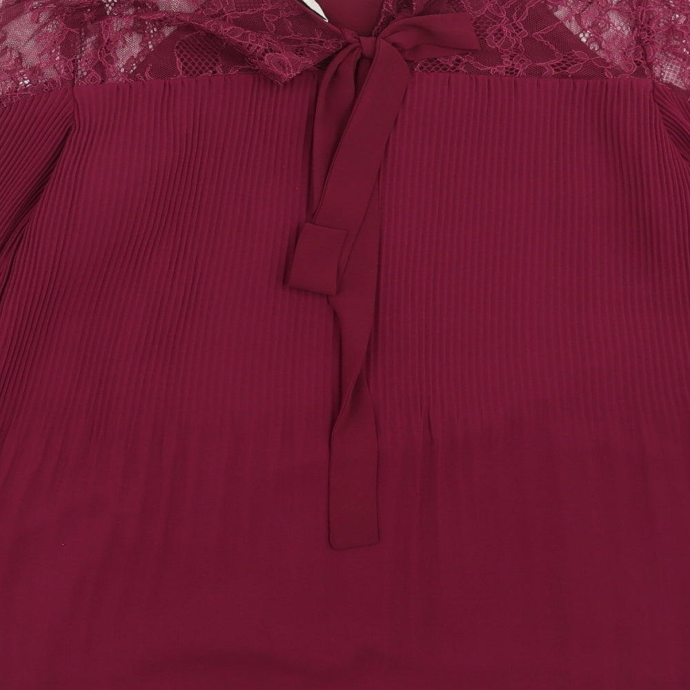 NEXT Womens Purple Basic Blouse Size 10 - lace shoulder detail