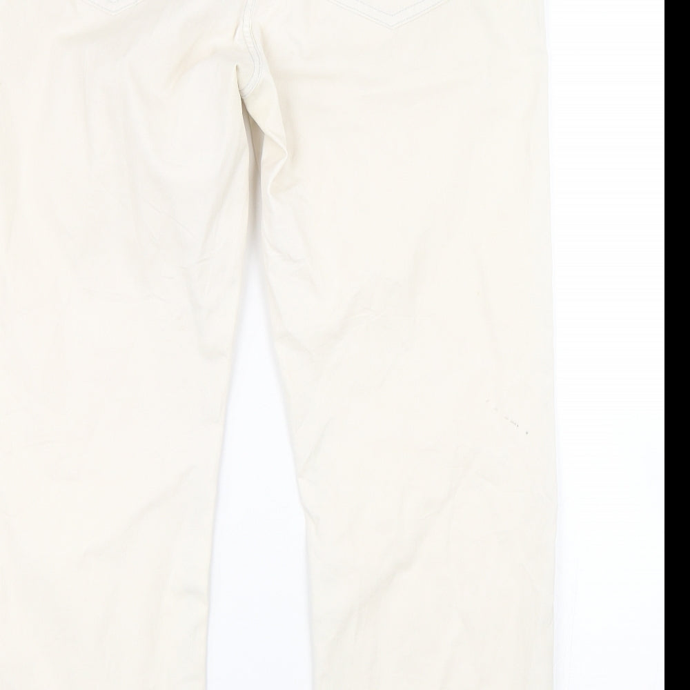 Euro Moda Womens Beige Denim Straight Jeans Size 10 L23 in