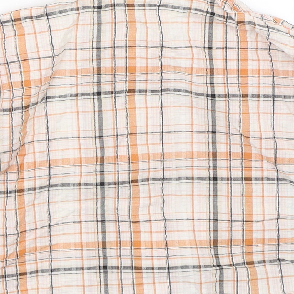 Twinnies Baby Orange Check Basic Button-Up Size 12-18 Months - Safari Animals
