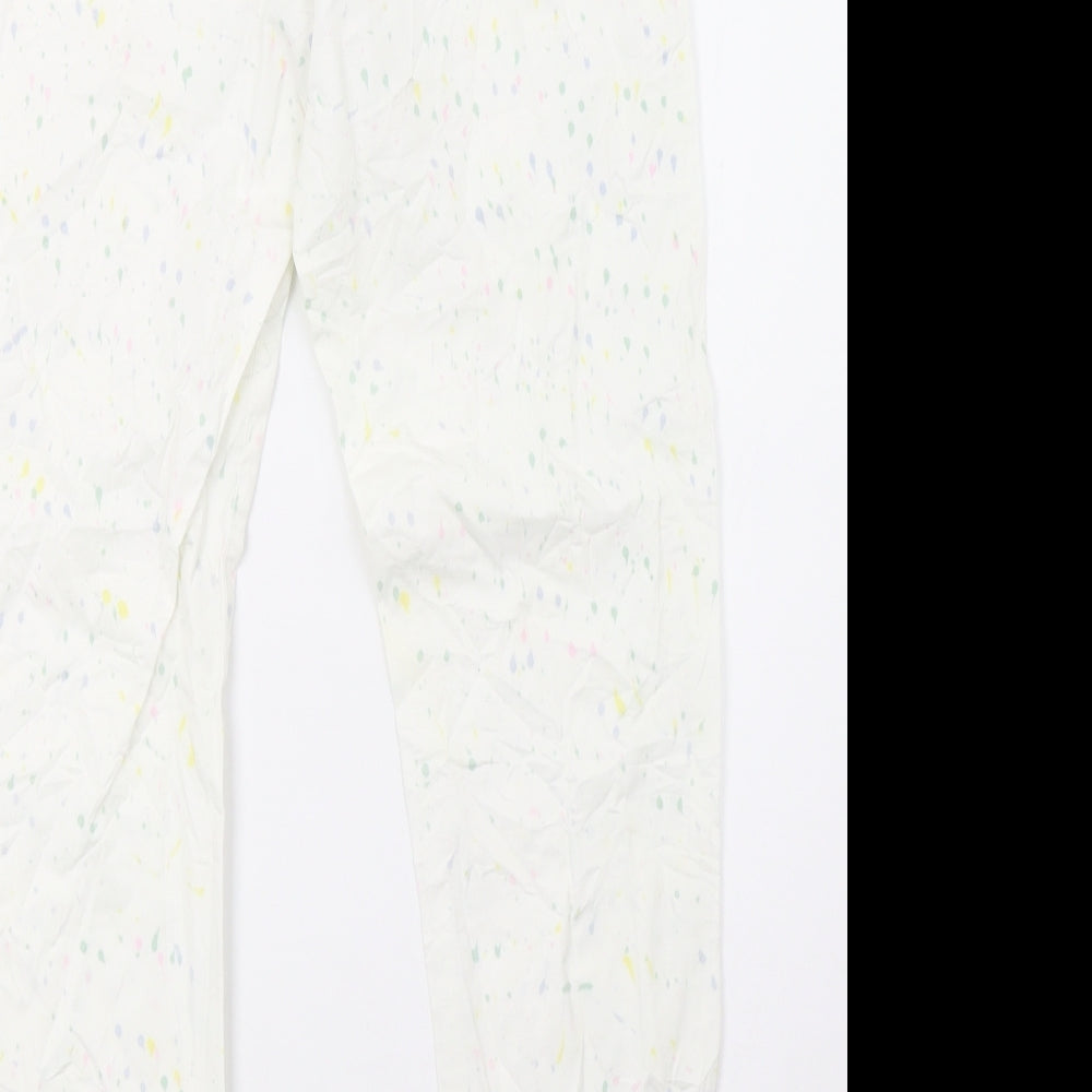 bikbak Womens White Polka Dot Trousers Size XS L30 in
