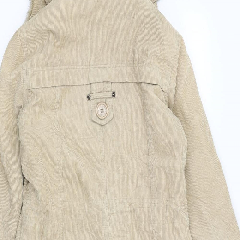 TALLY WEiJL Womens Beige Overcoat Coat Size 10