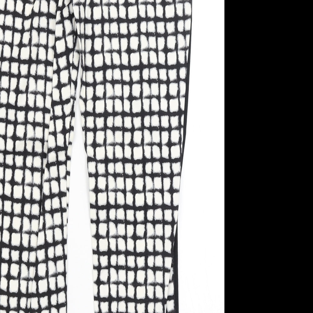 Next Womens Black Polka Dot Trousers Size 8 L25.5 in