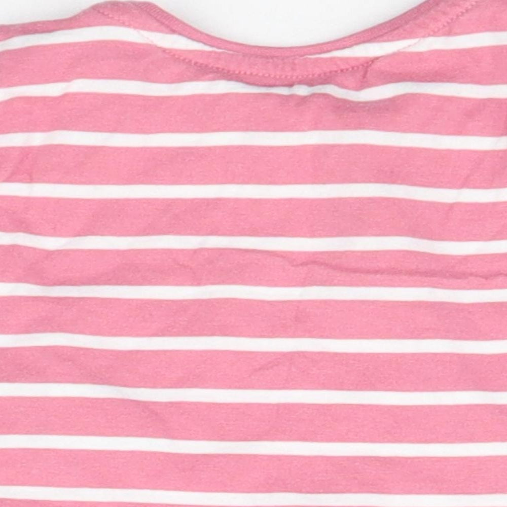 deniem co Girls Pink Striped Basic T-Shirt Size 3-6 Months