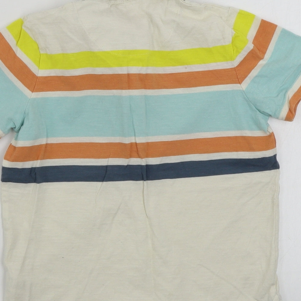 TU Boys Beige Striped Basic Polo Size 5-6 Years