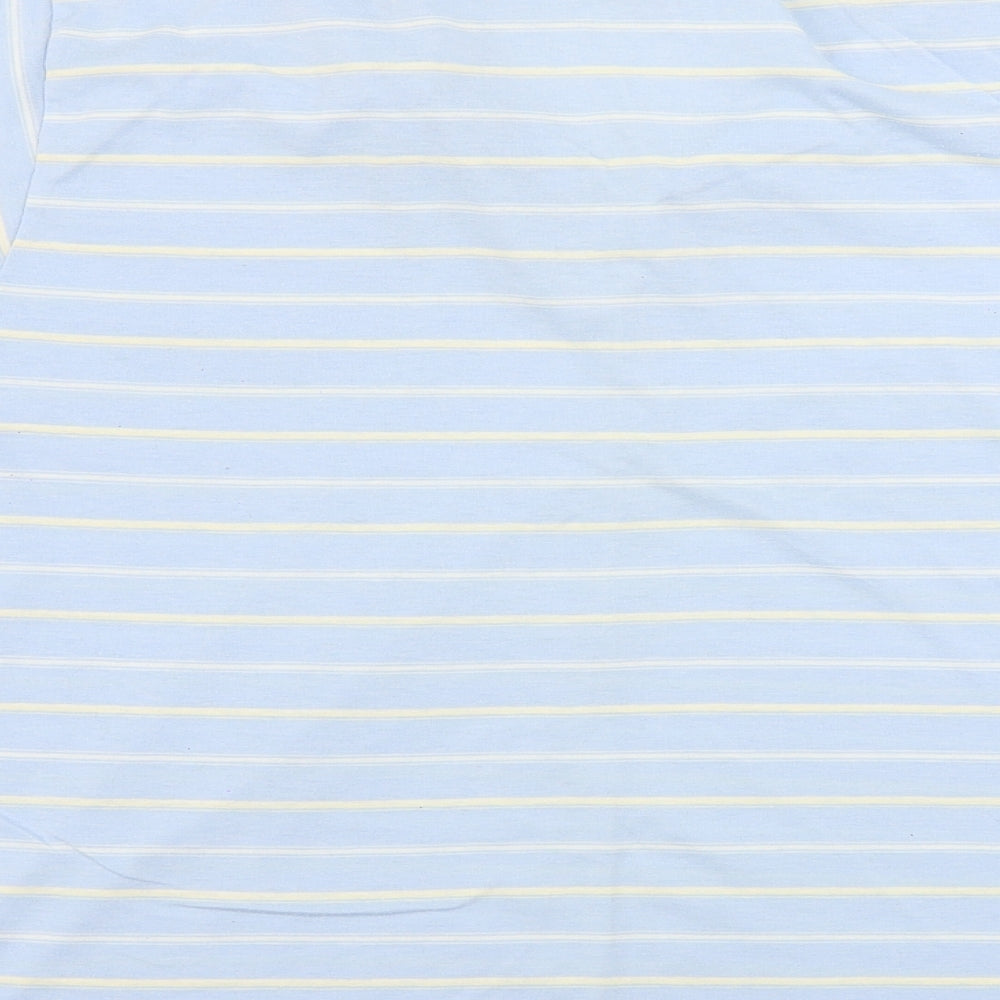 reue de france Mens Blue Striped Polo Size XL
