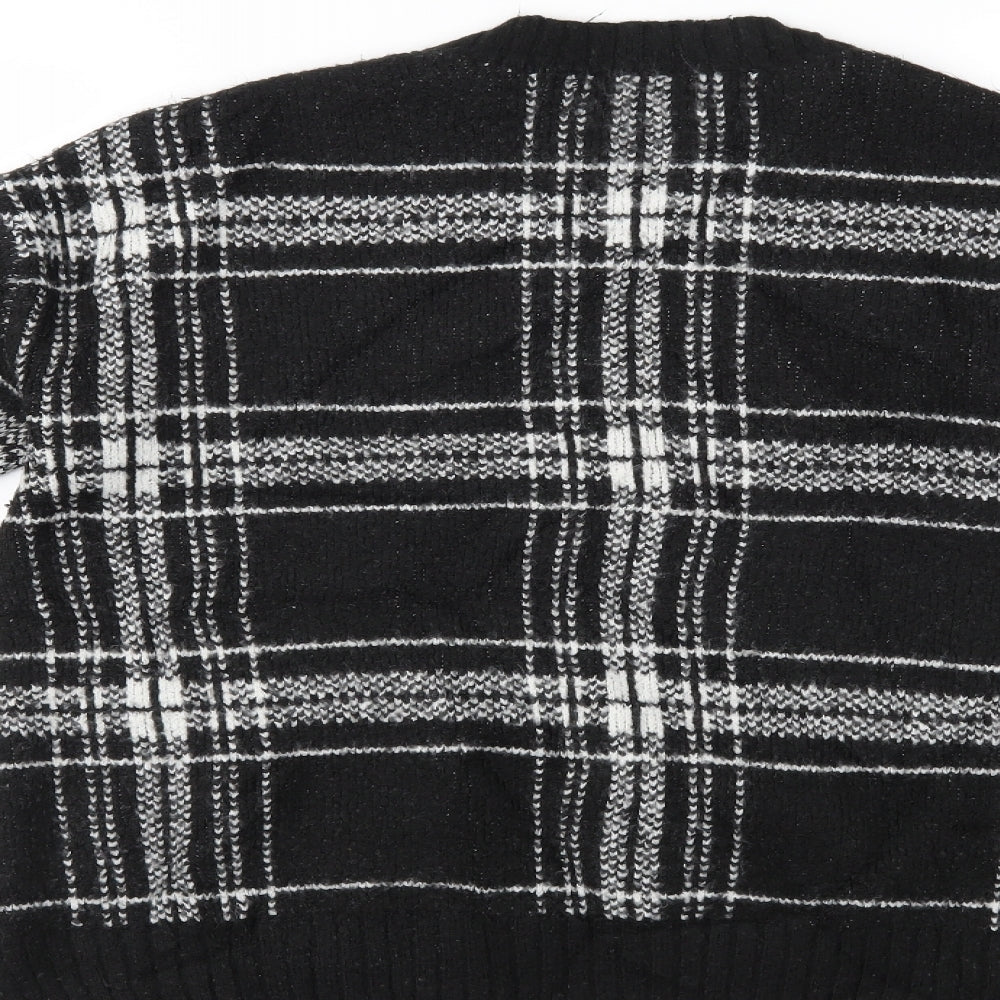 Marks & Spencer Womens Black Check Pullover Jumper Size M