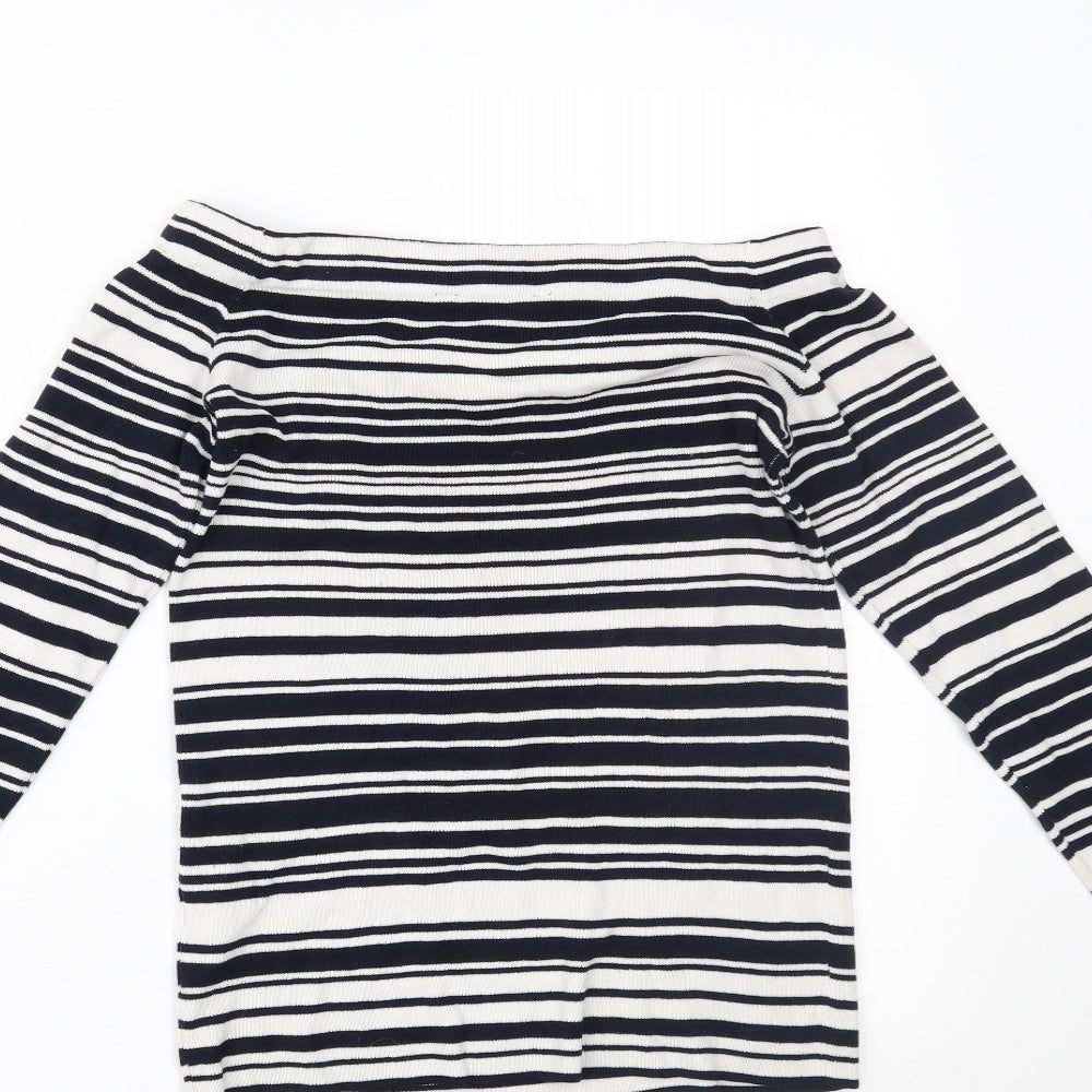 Dorothy Perkins Womens Blue Striped Basic Blouse Size 12