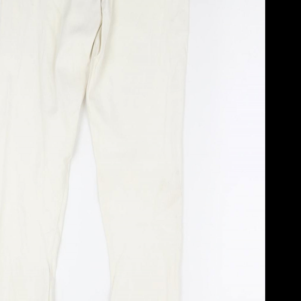 Denim & Co. Womens White Denim Skinny Jeans Size 14 L30 in