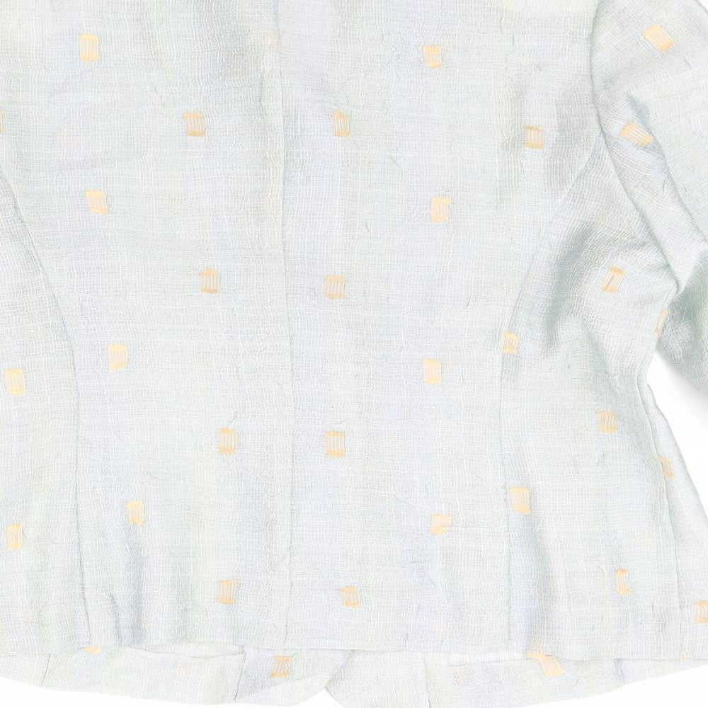 Libra Womens Green Polka Dot Jacket Blazer Size 16