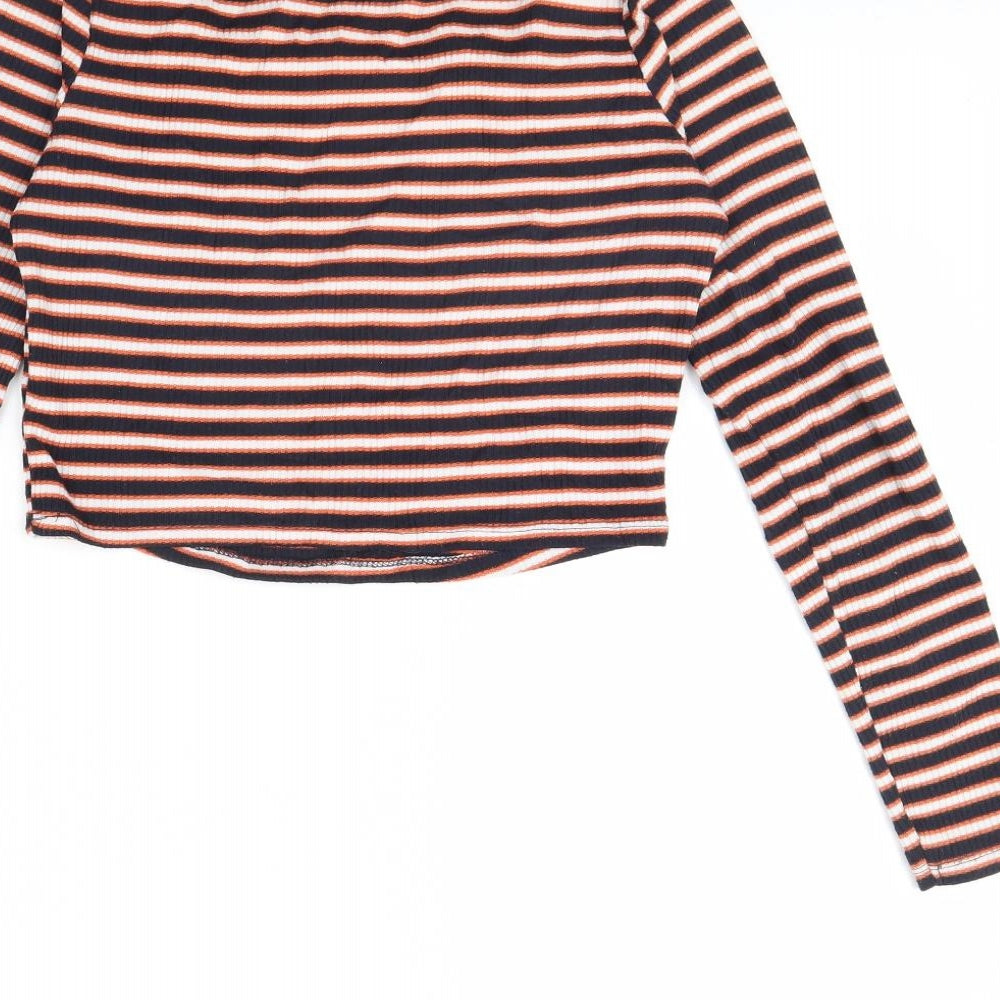 Primark Womens Black Striped Basic Blouse Size M