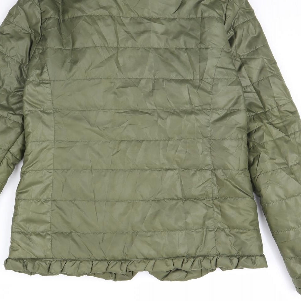 Preworn Girls Green Rain Coat Coat Size 14 Years