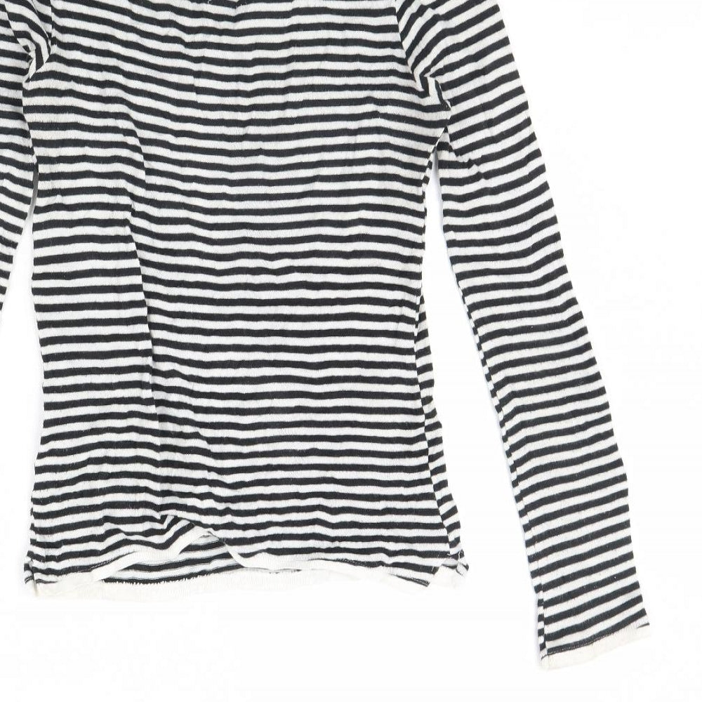 Bershka Womens Blue Striped Pullover Jumper Size M