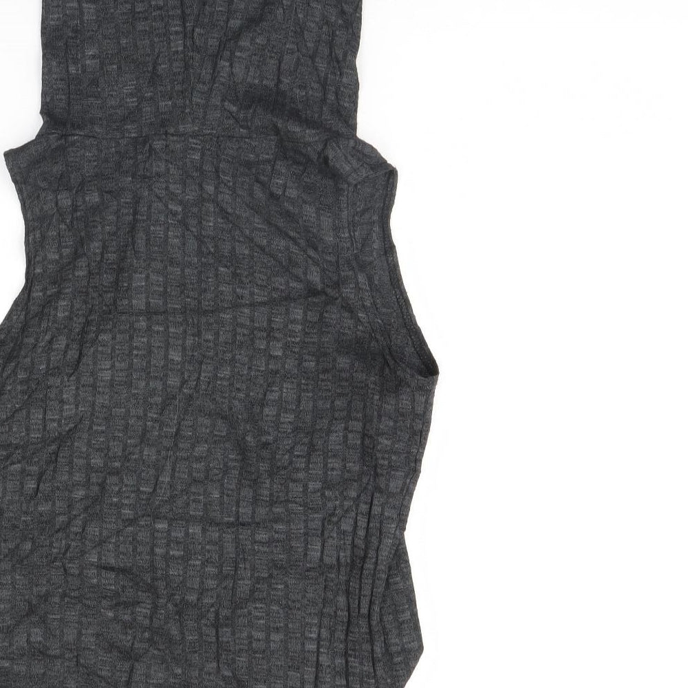 Style plus Womens Grey Rayon Basic Tank Size S