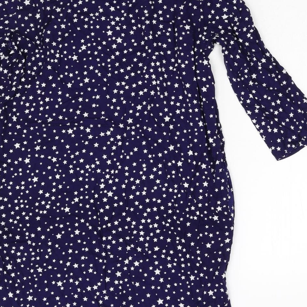 H&M Womens Blue Geometric Slip Dress Size S - Stars
