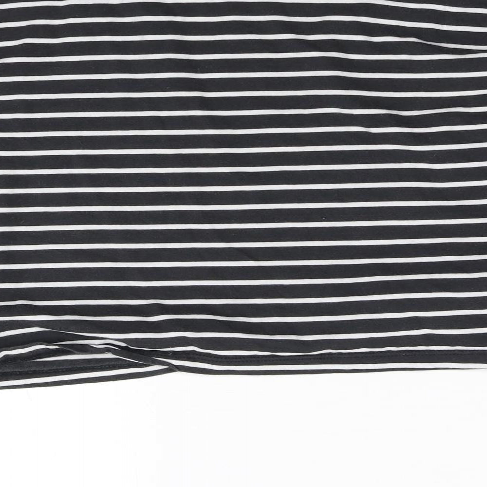 MNG Girls Black Striped Basic T-Shirt Size 13-14 Years