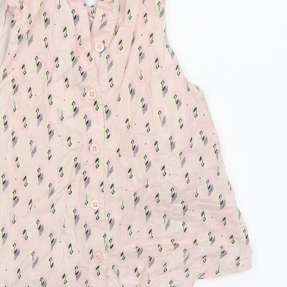 Fearne Girls Pink Geometric Basic Blouse Size 2-3 Years