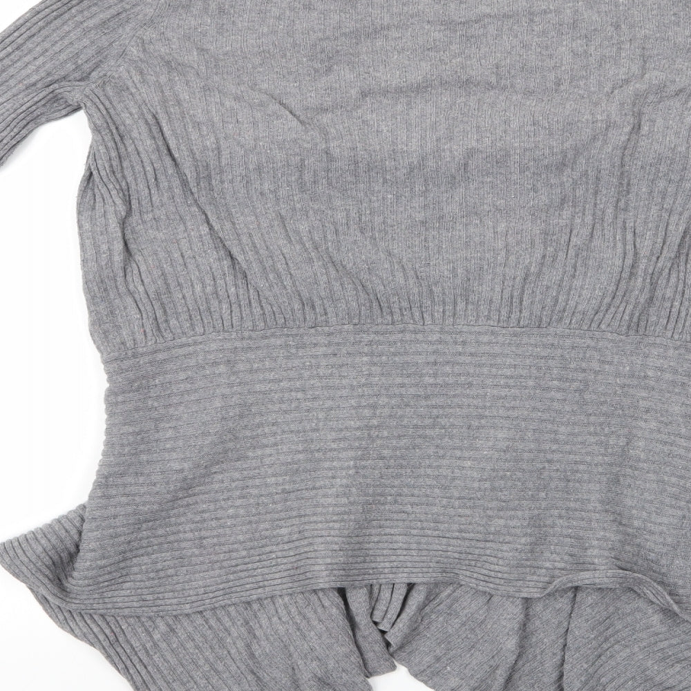 Preworn Womens Grey Cardigan Jumper - Waterfall Cardigan