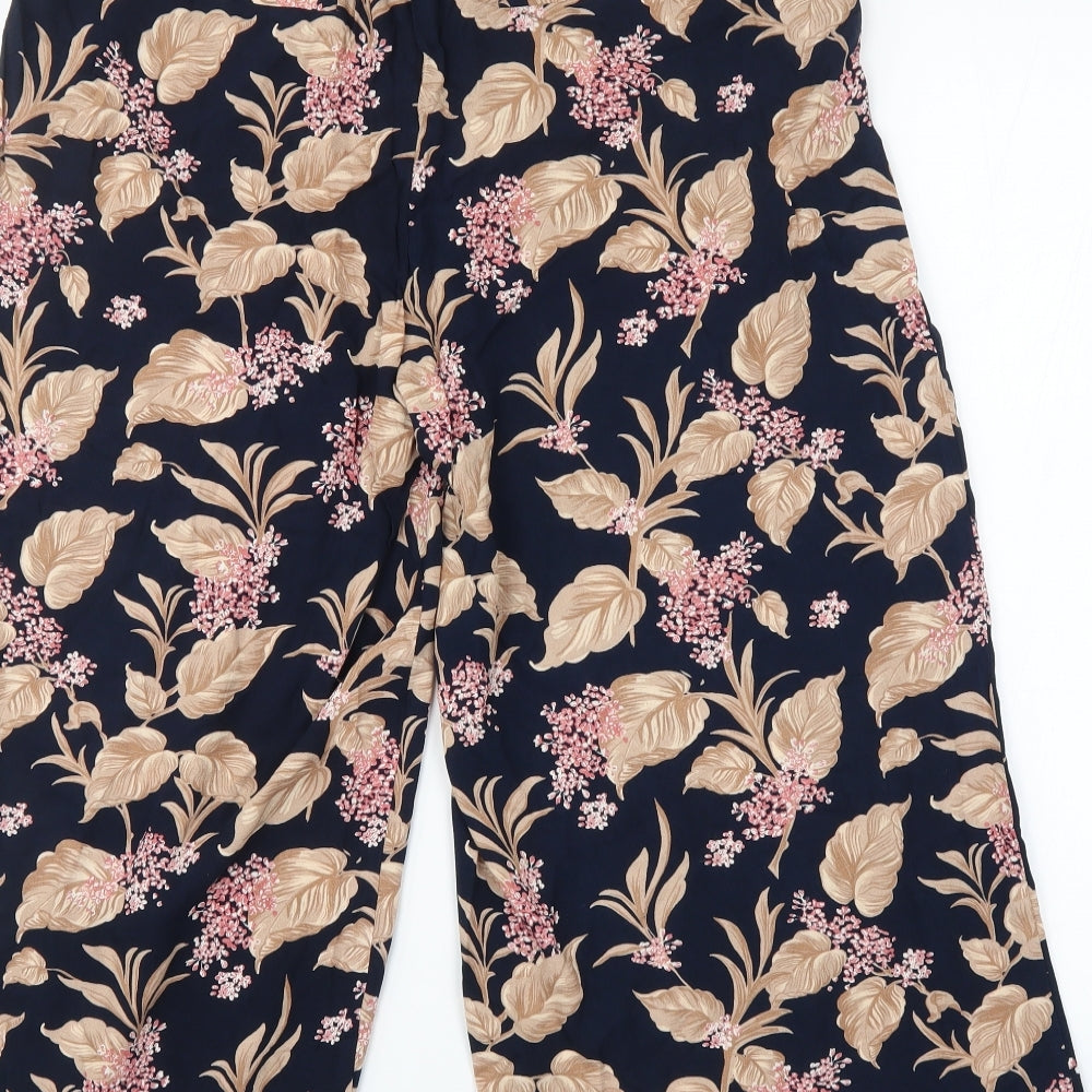 Mango Womens Multicoloured Floral Bloomer Trousers Size L L24 in