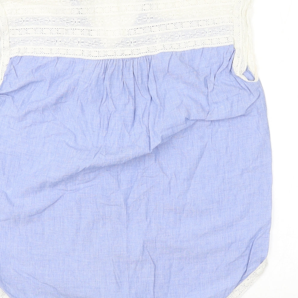 Preworn Womens Blue Basic Blouse Size M