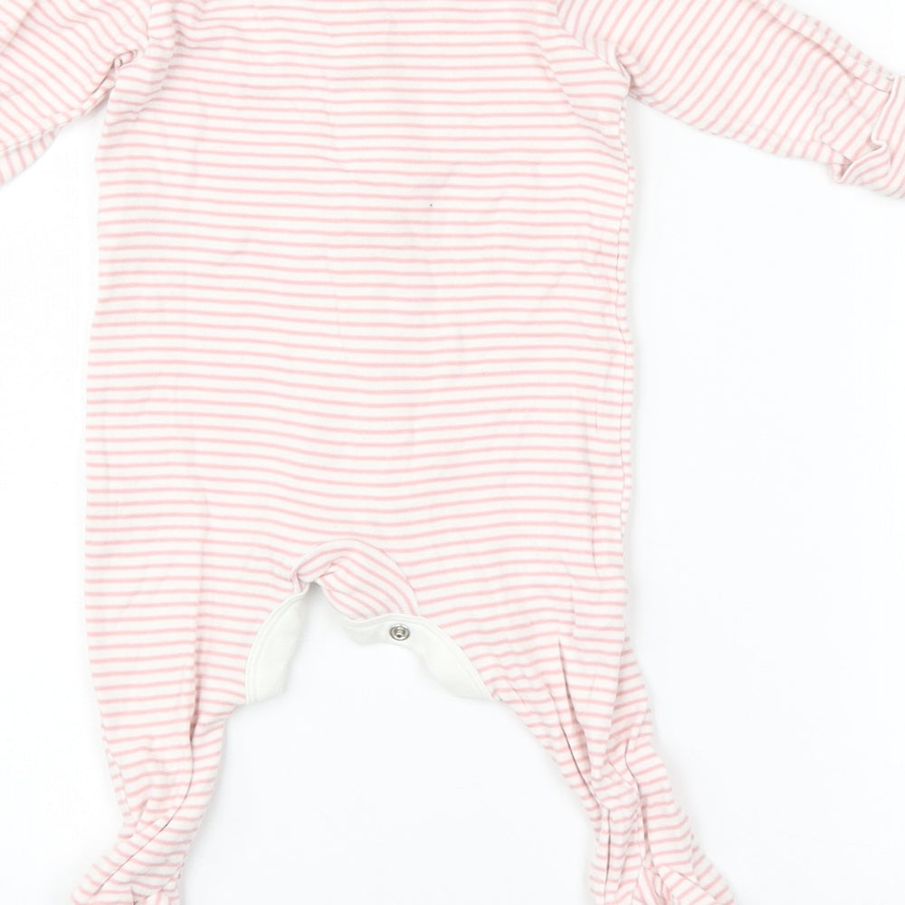Marks & Spencer Baby Pink Striped Babygrow One-Piece Size 3-6 Months