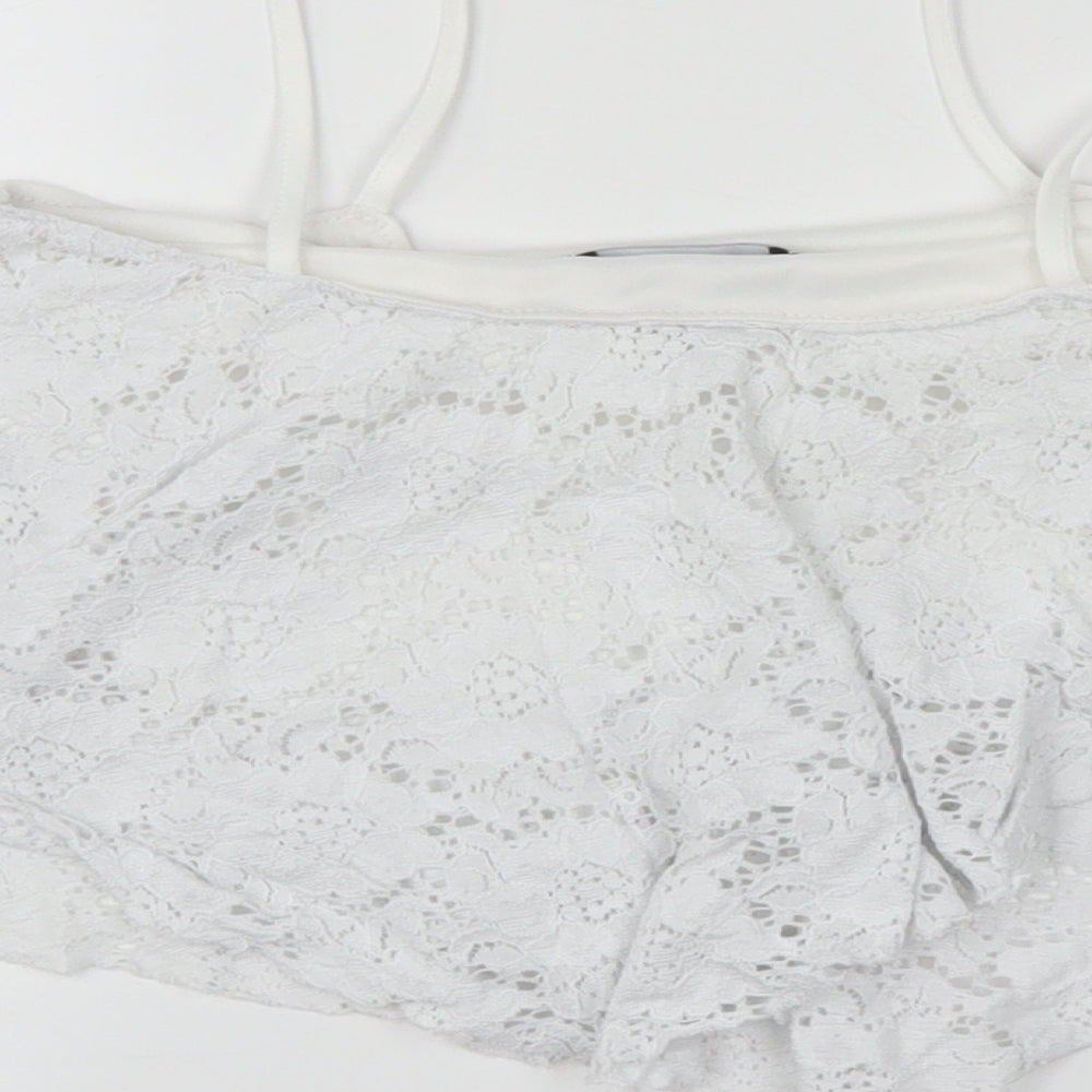 New Look Womens White Fair Isle Cropped Tank Size 6