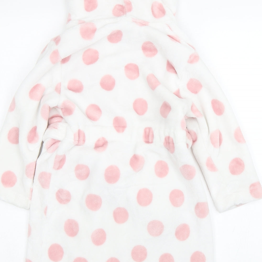 George Girls White Polka Dot Top Robe Size 5-6 Years