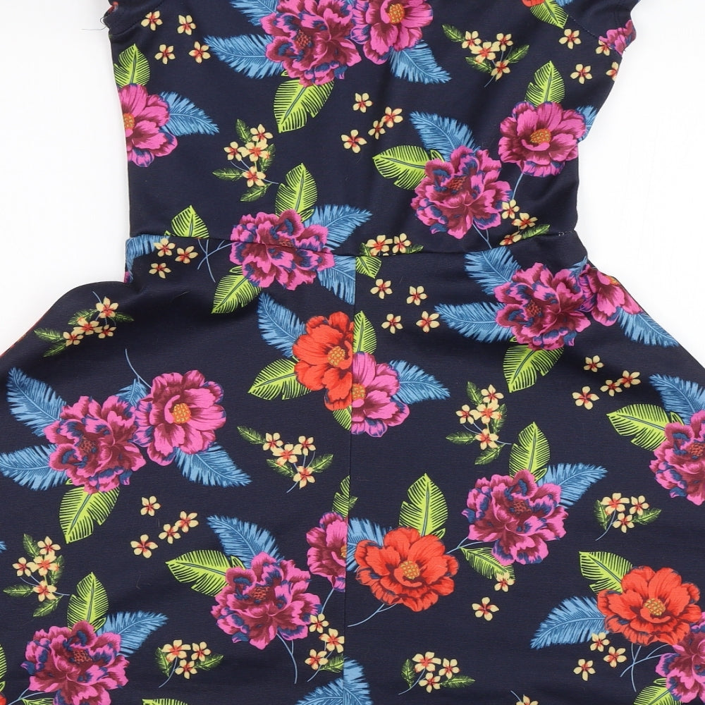 New Look Womens Blue Floral Shift Size 8