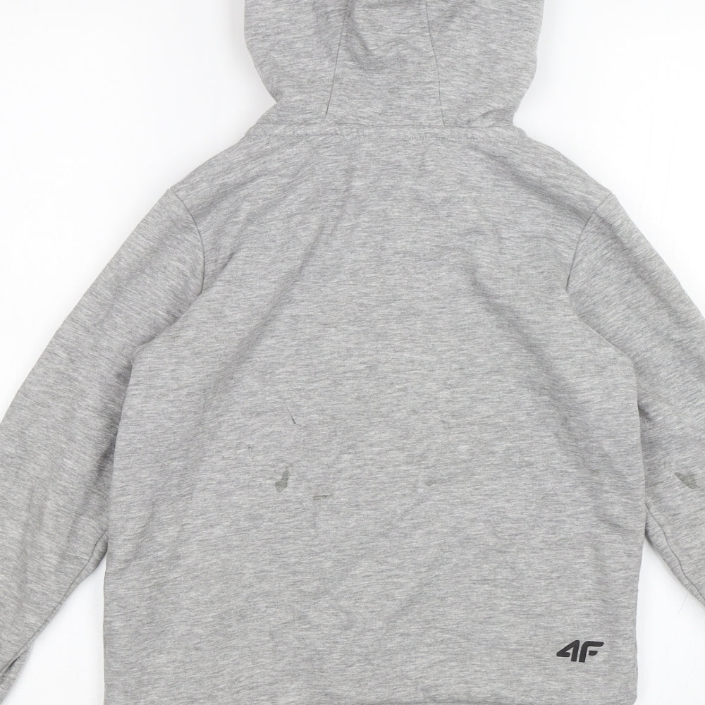 4F Boys Grey Full Zip Hoodie Size 10 Years