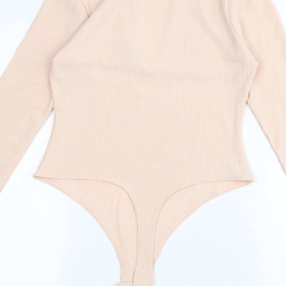 Missyempire Womens Pink Bodysuit One-Piece Size 12