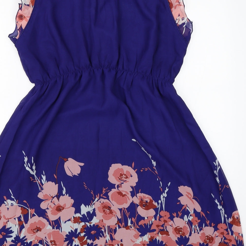 Aprico Womens Blue Floral Shift Size M