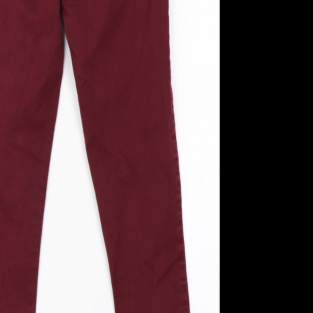 Papaya Womens Red Denim Skinny Jeans Size 10 L26 in