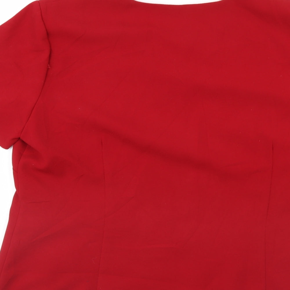 Satsuma Womens Red Basic Blouse Size 18