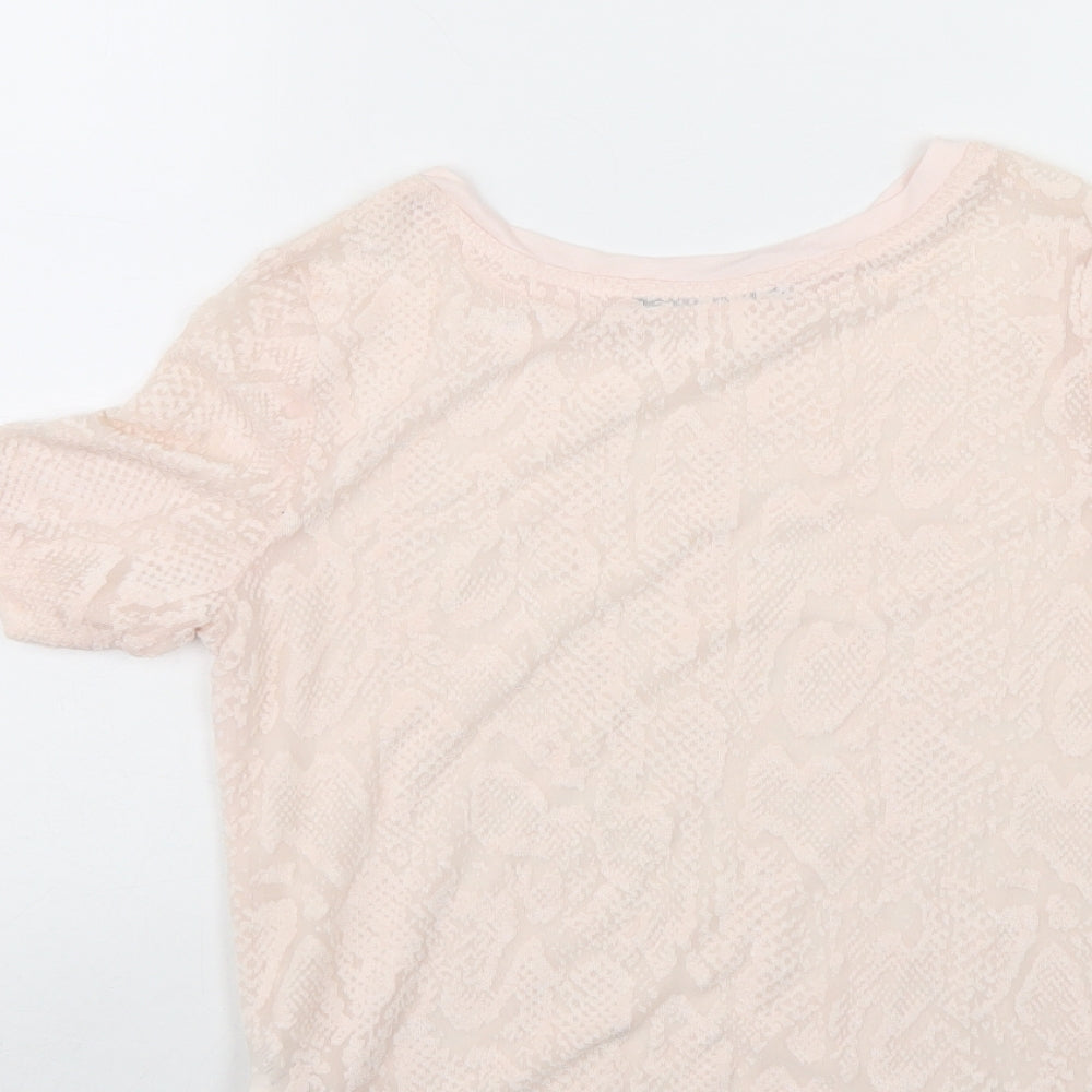 Atmosphere Womens Pink Animal Print Basic T-Shirt Size 6