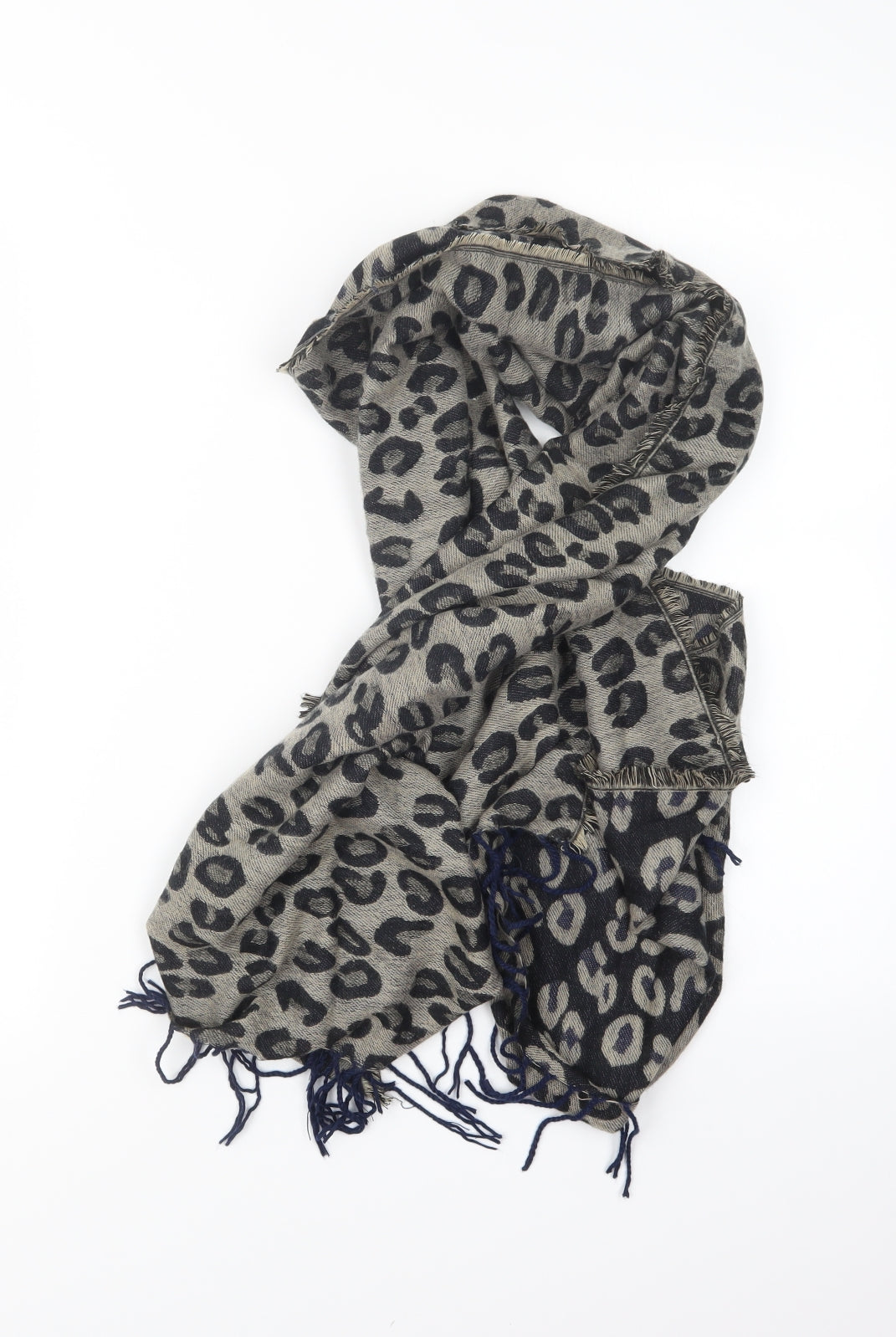 Preworn Womens Beige Animal Print Knit Scarf
