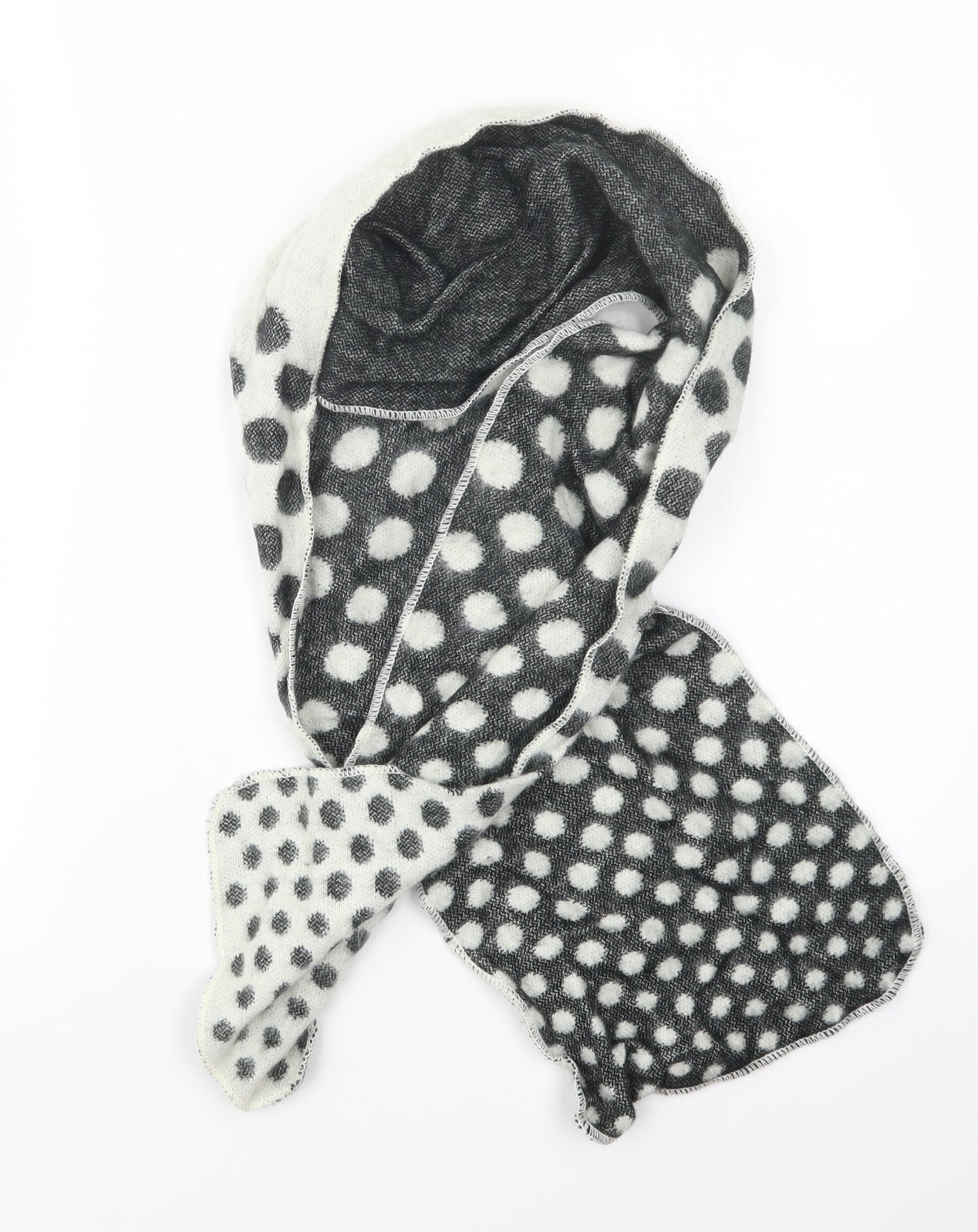 George Womens Black Polka Dot Scarf