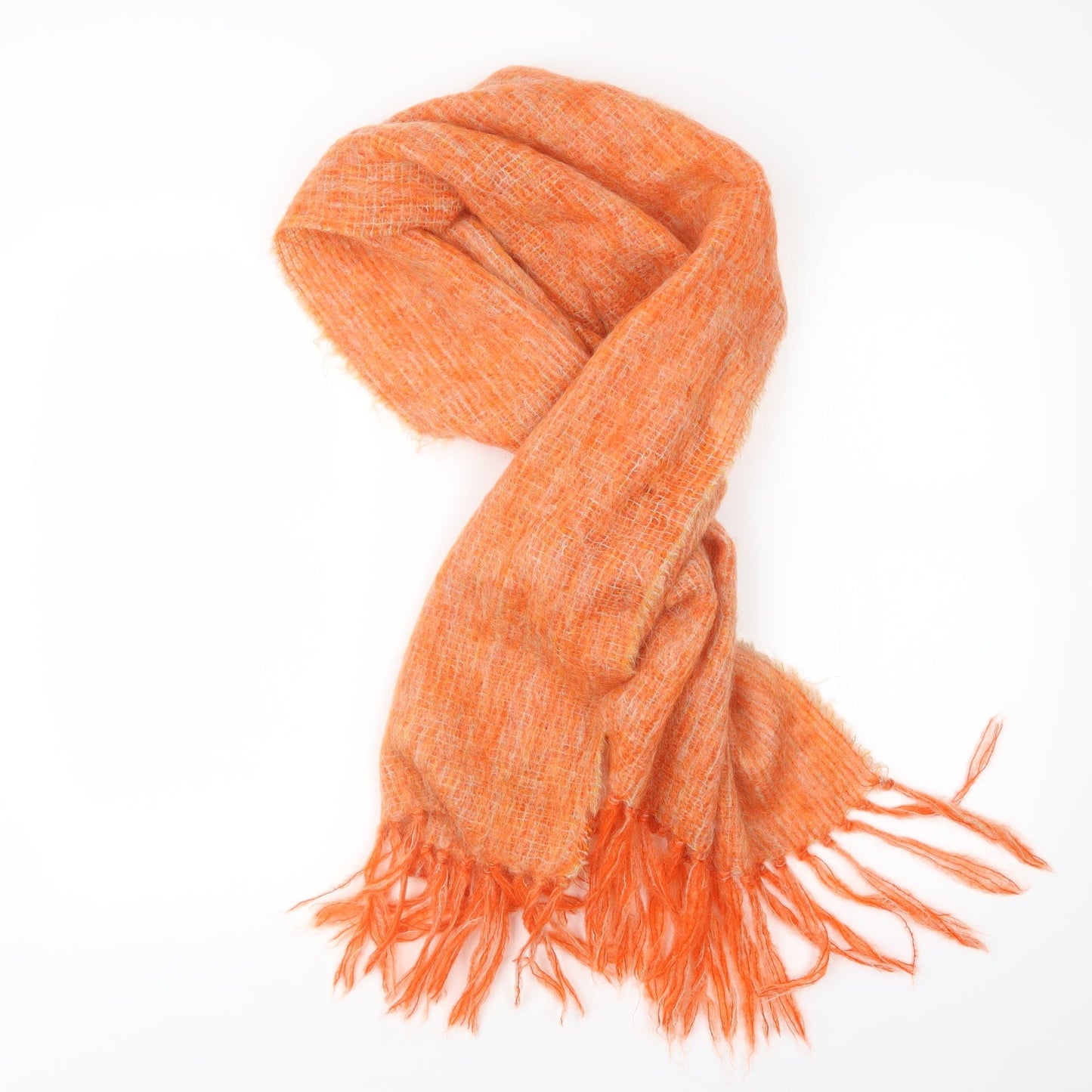 Preworn Womens Orange Knit Scarf