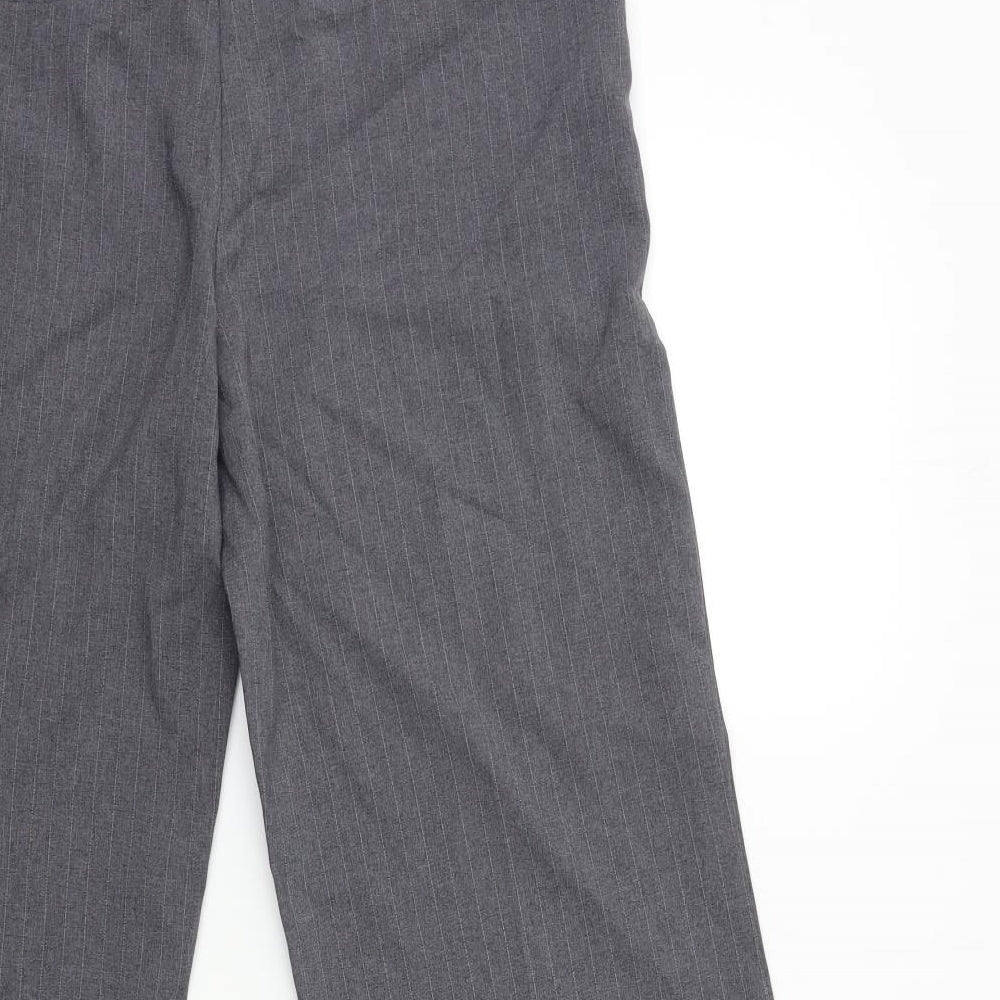 Evie Womens Grey Striped Trousers Size 14 L23 in