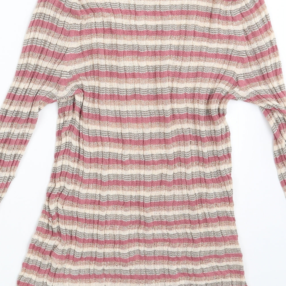 NEXT Womens Pink Striped Pullover Jumper Size 16