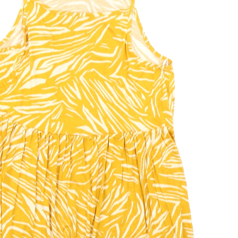 New Look Womens Yellow Animal Print Camisole T-Shirt Size 12