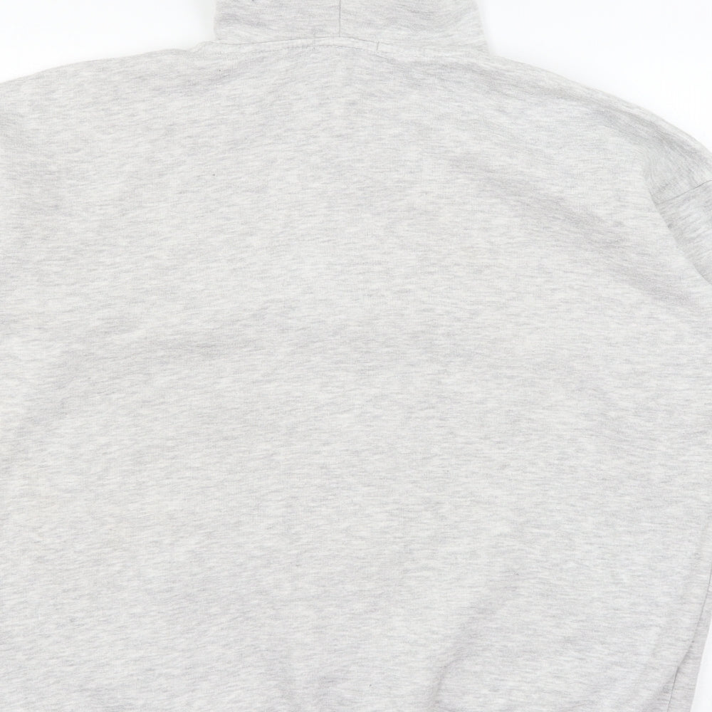 Boohoo Mens Grey Jersey Full Zip Hoodie Size S