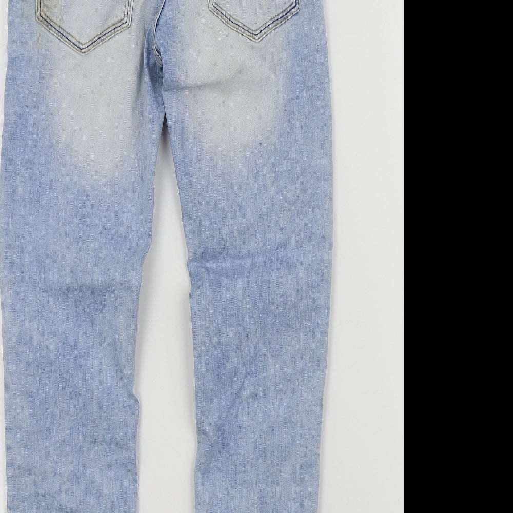 NEXT Girls Blue Colourblock Straight Jeans Size 9 Years