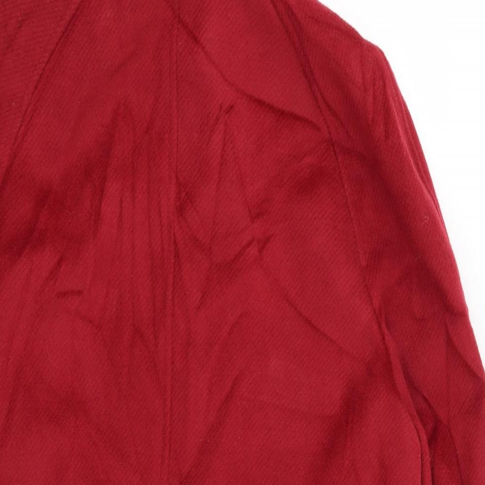 M&S Womens Red Overcoat Coat Size 12