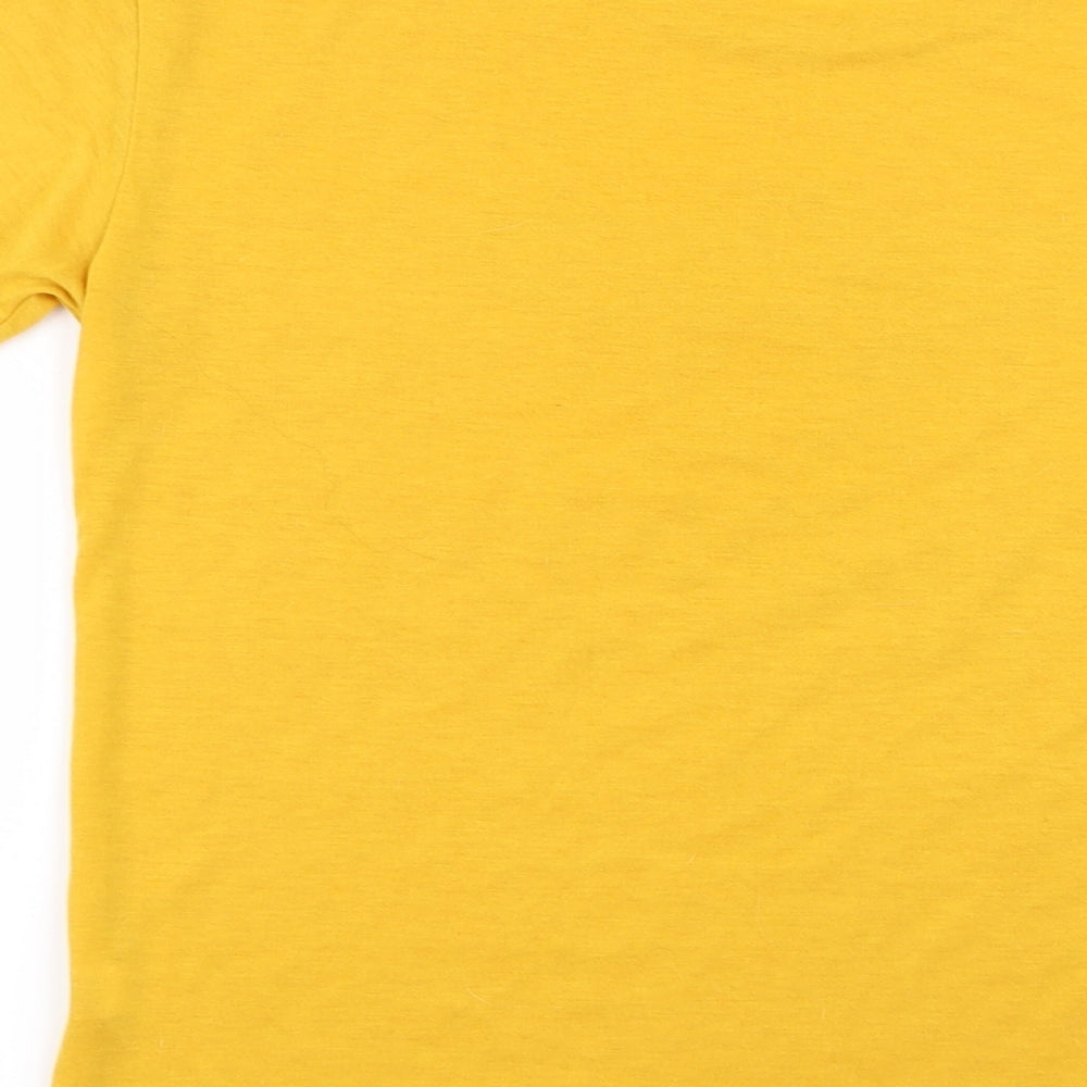 Fashion Womens Yellow Basic T-Shirt Size S