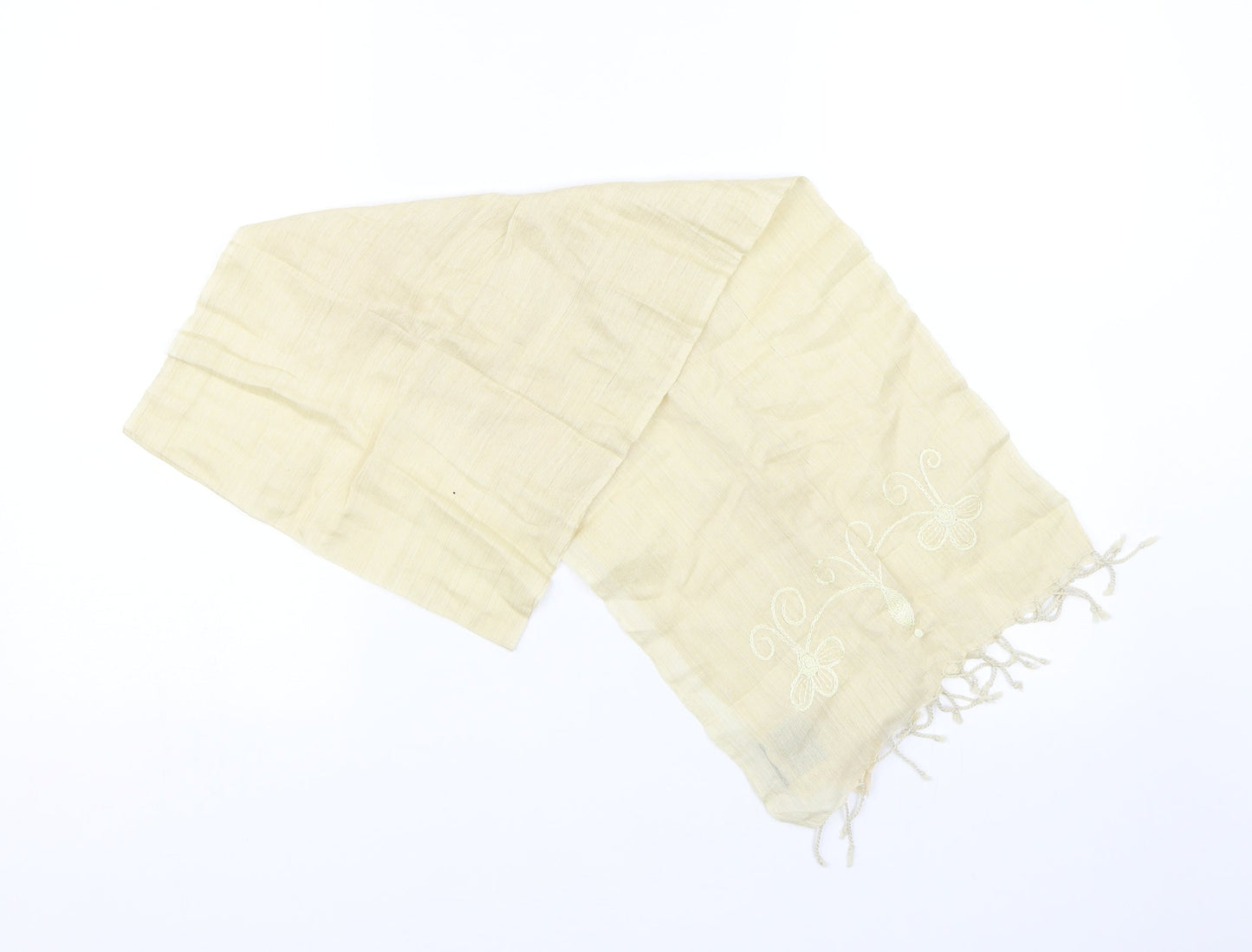 sereepur Village Womens Beige Floral Shawl/Wrap - Hand made