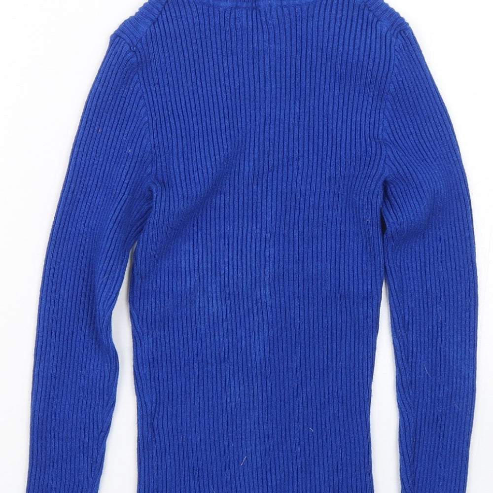 Primark Womens Blue Striped Wrap T-Shirt Size S