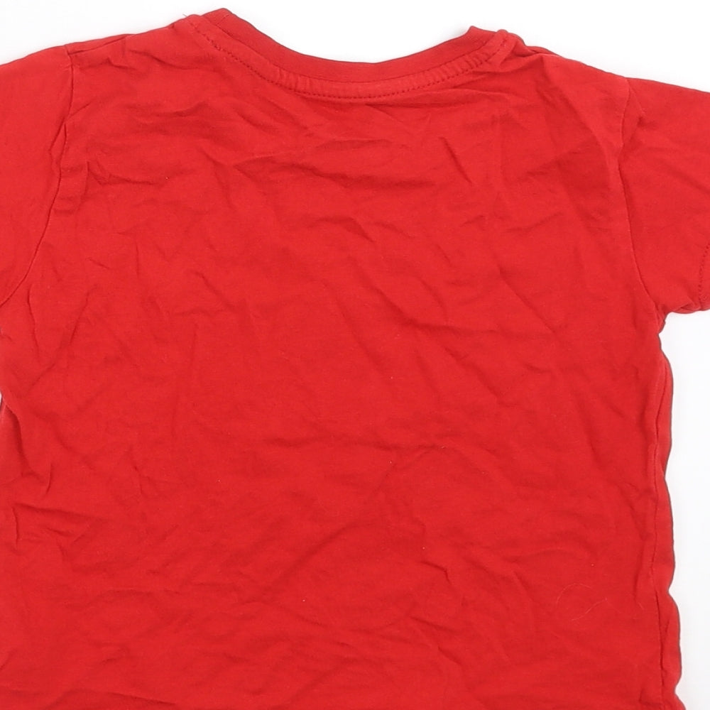 Primark Boys Red Basic T-Shirt Size 2-3 Years - Football Legend