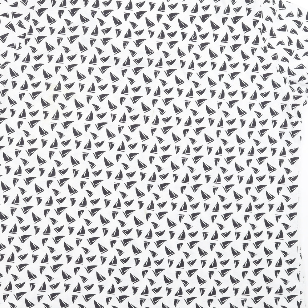 EWM Womens White Basic T-Shirt Size M - boat pattern