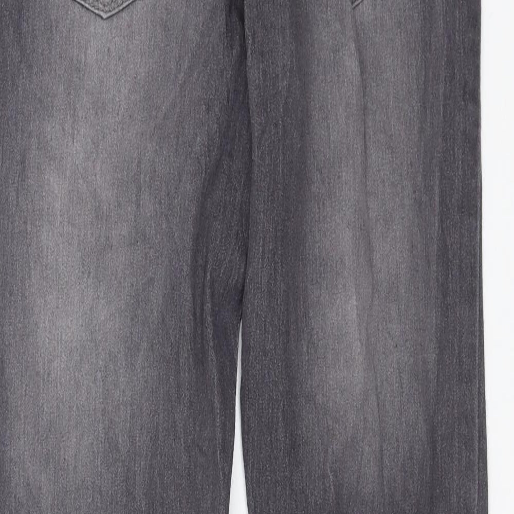 Janina Womens Grey Denim Straight Jeans Size 8 L28 in