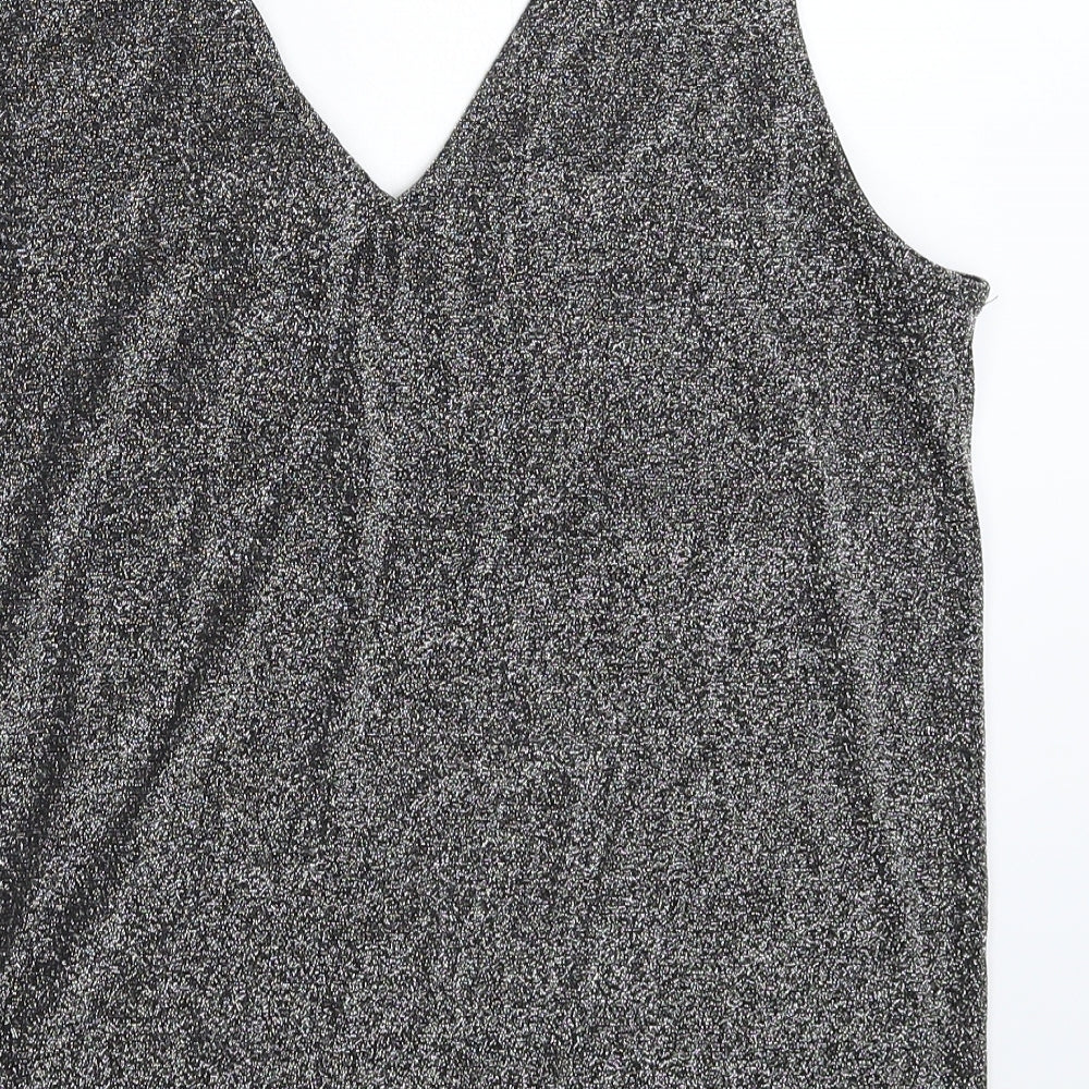 ICHI Womens Silver Basic Tank Size S
